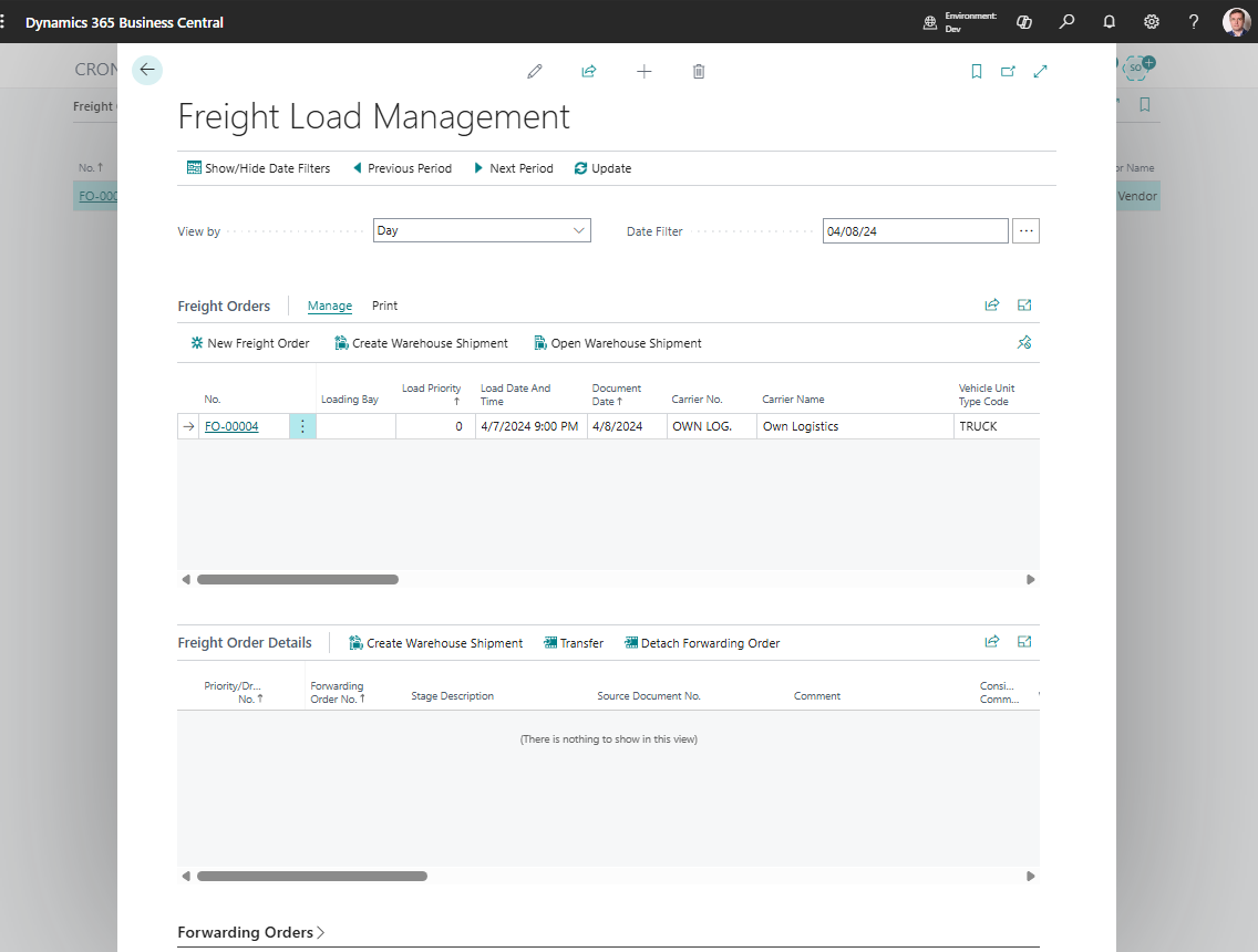 Freight Load Management
